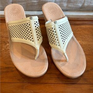 UGG Tan Perforated Sandals